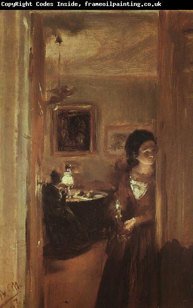 Adolph von Menzel The Artist's Sister with a Candle